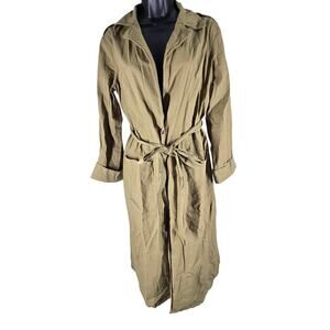 Deja Bleu Premium 100% Cotton Lightweight Jacket Belted Trench Womens Medium